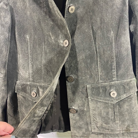 Silx Olive Army Green Suede Military Style Lined Jacket 6 - Picture 4 of 13